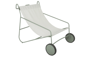 Poul Chair loungefåtölj Dusty Green/Vit