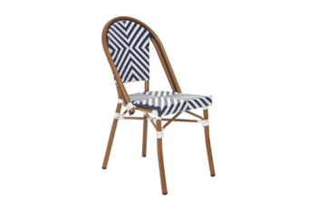 Parterre matstol Brun/Blåvit