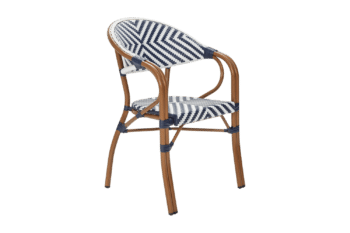 Parterre karmstol Brun/Blåvit